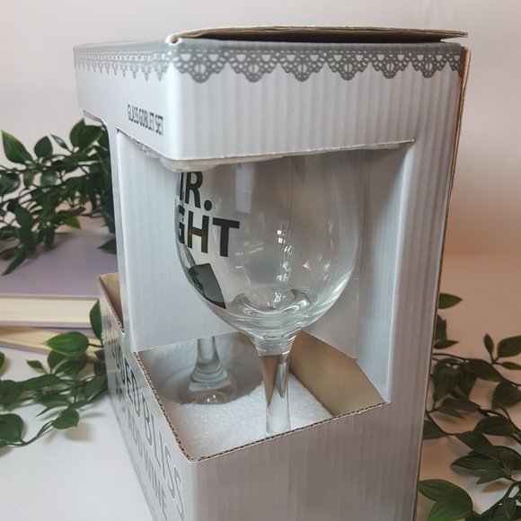 ENESCO Mr. & Mrs. Wine Glasses Mr. & Mrs. Stemmed Wine Glasses Wedding Set of 2 - Picture 8 of 10